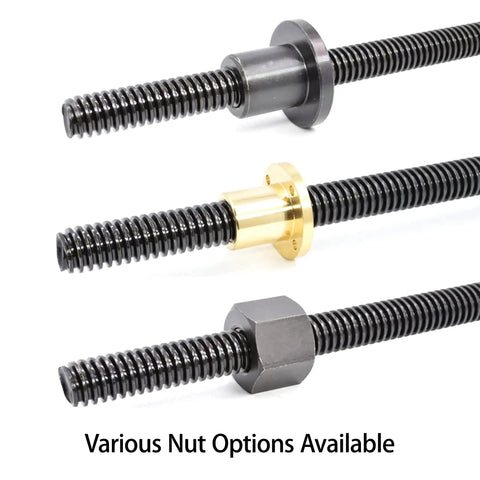 Premium T45 Trapezoidal Lead Screw 45mm Diameter X 6mm Pitch Measuring 1140mm Long With Matching Nut options displayed.