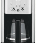 Front view of Brew Central 12-Cup Programmable Coffeemaker with Auto Shutoff, 24-Hour Brew Scheduling, adjustable temperature, glass carafe.