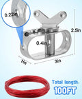 Pool Cover Cable And Winch Kit With 100 Ft Plastic Coated Steel Wire And Heavy Duty Zinc Alloy Spring Loaded Ratchet for pools