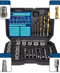 26 Piece Impact Bolt And Spiral Screw Extractor Set With Left Hand Reverse Drill Bits includes SAE and metric sizes in case