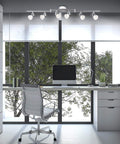 Home office with Six Light 4 Foot Chrome Integrated LED Track Lighting Kit With Assembly Required installed on ceiling.