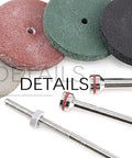 High Quality Silicone Polishing Wheel Set Features Forty Color Coded Buffers Joined With Twelve Shank Drivers Designed For Rotary Tools Ideal For Beauty Labs And Crafts Promises Quick Brightening Effects Sturdy Build Quality Impressing Users Seeking. Image shows four colored silicone polishing discs and steel shank drivers for rotary tools.