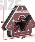 YesWelder welding magnet with on/off arrow switch, red metal holder, 176 lb holding power