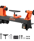 Benchtop Wood Lathe with 1 HP Motor, Variable Speed 150 to 3800 RPM, 12 by 18 Inch Work Area, Cast Iron Frame, Brushless DC Motor