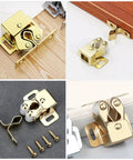 Six Pack Heavy Duty Metal Double Ball Roller Catch For Cabinet And Wardrobe Door showing various angles and screws for installation.