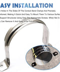 4-Inch Rigid Pipe Strap Clamp Set With Two-Hole U Bracket Tube Clip Stainless Steel Heavy-Duty Pipe Fastener