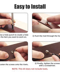 Step-by-step guide for using Top Shelf Ni Plated Chicago Screws And Heavy Duty Leather Rivets to fasten leather.