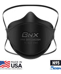 NIOSH Certified N95 Mask Particulate Respirator Face Mask Made in USA 20 Pack Tri Fold Cup Fish Style Black for Everyday Use with 95 Percent Filtration of Non Oil Based Particles 0.3 Micron Protection