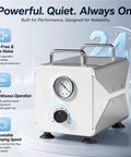 Heavy Duty Oil-Free Diaphragm Vacuum Pump For Lab Use With Negative Pressure Suction And Flow Control, compact metal design with adjustable speed.