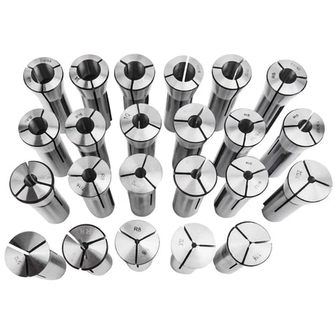 Badass 23 Piece R8 Collets Set For Bridgeport Mills And Machine Shop Tooling Precision Ground Hardened Steel Spans One Sixteenth To Three Quarters Inches Wicked Tight Zero Play