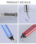 Rock Solid Mechanical Spring Scale With Hanging Hook Dynamometer Accurate Force Gauge Up To Fifteen Kilos Portable Aluminum Alloy tool details showing measurement hooks and colorful scales.