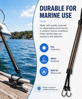 2 Pack Bungee Dock Lines For Shearwater 22 TE Boats, Elastic Shock Absorbing Mooring Snubber Cord With Stainless Steel Clip in use
