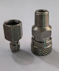 Beefed Up Stainless Steel Eight Millimeter Quick Disconnect Adapter Set One Eighth NPT Threads M And F QD For Airsoft PCP Paintball