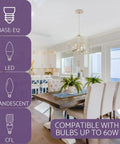 French Country 4 Light Chandelier With Adjustable Hanging Height In Sunbleached Oak Finish for dining room with bulb types shown