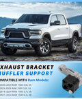 Rear Exhaust Bracket Muffler Support Rubber Isolator Hanger Assembly Set For Ram 1500 2019 To 2025 displayed with a truck.