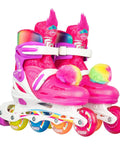 Tot Friendly Trolls Themed Adjustable Inline Skates For Kids Featuring Poppy Or Barb Pink Size Medium 2-5 With Big Trolls Head Tongue Colorful Boots And Wheels Removable Pom Poms