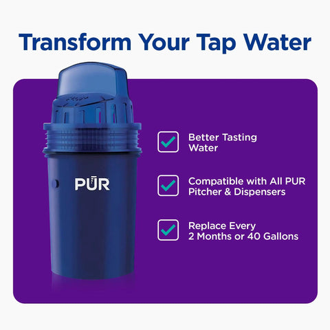 Four Pack Replacement Water Filter For Pitcher And Dispenser Two In One Power Pack Filtration NSF Certified blue filter