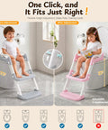 Toddler Potty Training Seat With Step Stool And Adjustable Height Toilet Trainer For Kids adjustable height showing two positions