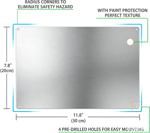 Built Tough Aluminum Safety Sign 8x12 Inch for SDS Station with bold green and white design, mounting details visible.