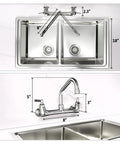 Wall Mount Commercial Kitchen Faucet With 8 Inch Center Spout Heavy Duty Brass 8 Inch Swivel Spout For Industrial Restaurant Sinks