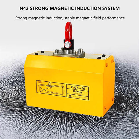 Heavy Duty Permanent Lift Magnet For Steel Plates And Rounds 4400 Lb Capacity Automatic Plunger Design on magnetic field pattern.