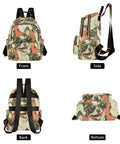 Quilted Womens Backpack Purse With Zipper Closure And Leather Handle Dope Everyday Carry Bag For Work Travel College And Social Life Adjustable Shoulder Strap Multiple Pockets Stylish Pattern Bag with dog design.