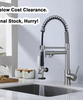 Dope Contemporary Single Handle Kitchen Sink Faucet With Pull Down Sprayer And Pre Rinse Style, installed in kitchen