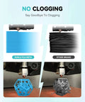 Comparison of printed 3D models with Sunlu PLA Meta and other brand filament, showing no clogging with Sunlu PLA Meta.