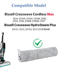 Multi Surface Pet Brush Rolls And Vacuum Filters Replacement Parts For CrossWave Max And HydroSteam Vacuums shown with model list