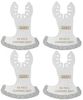 Four Pack Diamond Grout Removal Blades For One-Eighth Inch Grout Lines, Oscillating Tool Compatible, 2.3mm Thick, front view