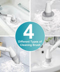 Cordless Spin Scrub Brush With 4 Replaceable Heads And Adjustable Extension Handle, 2 Speed Electric Shower Scrubber in use