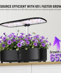 All In One Aeroponics Growing System Kit With Atomization Tech LED Grow Light in use with blooming purple flowers