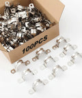 100 Pieces One And One Quarter Inch Pipe Strap 304 Stainless Steel Conduit Clamp Heavy Duty Reinforced Rigid Two Hole U Bracket