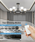 Top Tier Wireless Dimmer Switch With Remote And Alexa Compatible For Buttery Smooth Ambient Lighting and Zero Sweat Wiring Control For Your Next Home Upgrade, showing remote control and dimming modes.