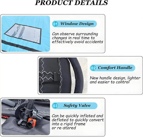 Inflatable Windsurfing Wing For Handheld Wing Foil Kite Surfing And Water Play With Clear View Window 5 Cubic Meters details