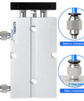 20mm Bore 75mm Stroke Double Rod Double Acting Aluminum Pneumatic Air Cylinder TN20-75 With M5 Port installation process