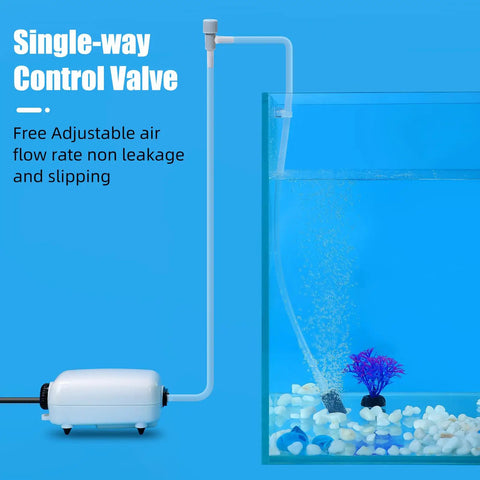 20 Pack Aquarium Air Control Valves 2 Way Air Regulator For 3/16 Inch Tubing Fish Tank Accessory Durable Plastic Gas flow from valve.