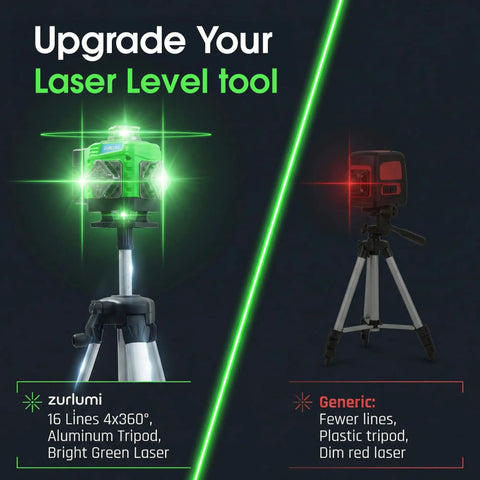 Self Leveling Green Laser Level With Tripod For Indoor Outdoor Use 360 Degree High Brightness 16 Line Layout Tool, aluminum tripod