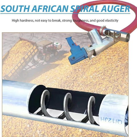 2M Electric Grain Suction Machine Portable Auger Conveyor 1500W High Efficiency Low Noise Screw Feed, stainless inlet close-up