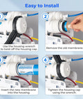 Step-by-step installation of 100 GPD Reverse Osmosis Membrane Replacement For Under Sink RO Systems, 11.75 X 1.75 Inch MC1.