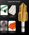Heavy Duty 3 Pc Pipe Reamer Kit With High Carbon Steel Step Drill Bits For Expanding PVC And PPR Pipes During Quick Handyman Installations. sizes 15 and 19mm