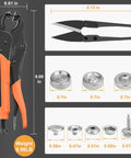 Heavy Duty Snap Fastener Tool Kit With Punch Die And 50 Replacement Metal Snaps For Repairing Boat Covers Canvases Tarps And Sewing Projects Built Tough For Marine Grade Outdoor Covers Awnings Tents And Bimini Tops