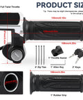 Full Twist Throttle For 60V E Bike With LED Display And Key Lock Electric Bike Throttle Grip product size chart and components.