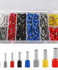 1250 Pieces Assorted Wire Ferrules and Insulated Copper Crimp Connectors Kit AWG 22 to 10 for Industrial Electrical Systems