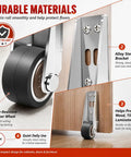 Heavy Duty Vertical Track Roller Wheel For Hella Smooth Sliding Door Bottom Guide Plus Quiet Rubber Caster On Barn Door cabinet gate showing rubber wheel and alloy steel bracket.
