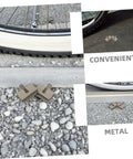 2 Pairs Bike Disc Brake Pads for hydraulic and mechanical disc brakes on gravel by bike wheel, showing metallic pads