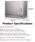 Stainless Steel Outdoor Electrical Box Enclosure With Hinged Cover Built Tough For Home Use Waterproof Junction Chest Style Housing In Protective Cabinet For Indoor Outdoor Wiring With 4 6 8 Or 10 Inch Depth Options 24 By 30 By 8 Inch, front view