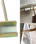 Metal Duct Clamp Wrench For HVAC Manual Tool Universal Flange Pipe Clamp Clip Dual Purpose Spanner in use and close-up view