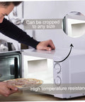 Person using microwave with Waveguide Cover Ten Pack For Microwave Ovens, Mica Sheets 5.9 By 4.7 Inches, in view