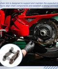 Top Grade 30Pcs ISO Din 05B-1 Roller Chain Connecting Links With 8 Mm Pitch attached to a motorcycle chain for heavy duty use.